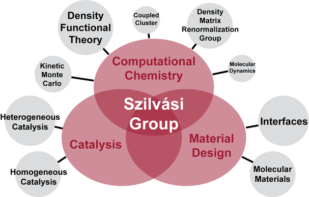 Chart showing the convergence of areas that the Szilvasi Group studies.