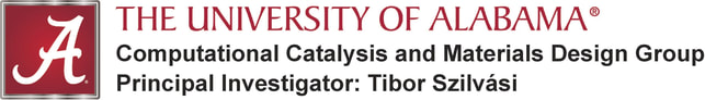 The University of Alabama, Computational Catalysis and Materials Design Group, Principle Investigator: Tibor Szilvasi
